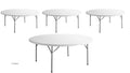 White 6-ft Plastic Folding Round Table W354331