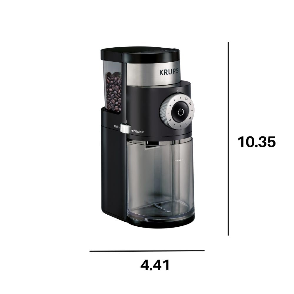 Burr Coffee Grinder 12 Settings 8 oz Stainless Steel N344