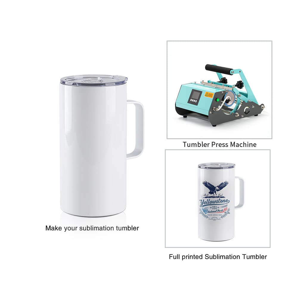 4 Pack 20 OZ Sublimation Tumblers with Printable Handle U6093