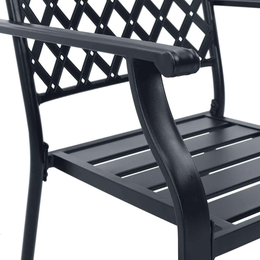Anthracite Powder-Coated Steel Stacking Chairs Set of 2 V578
