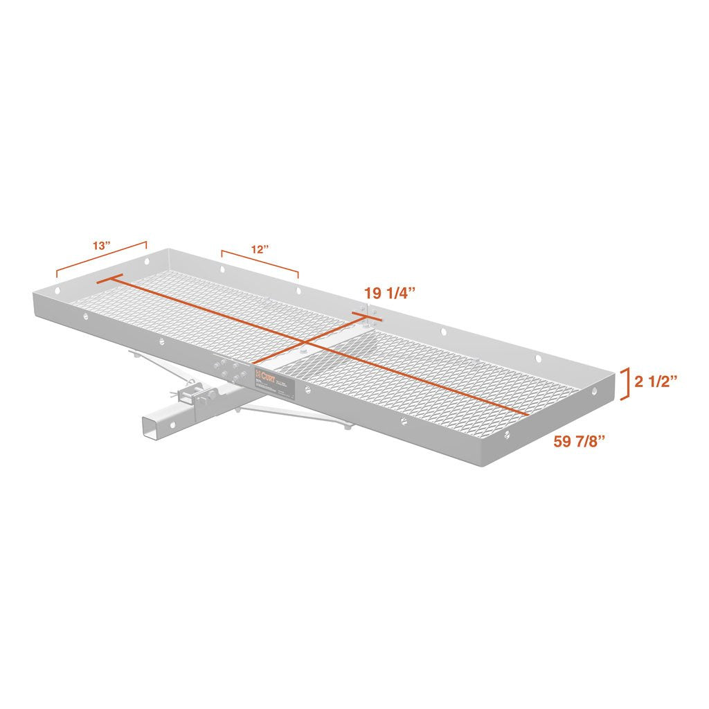 Tray-Style Trailer Hitch Cargo Carrier, 500 lbs. Capacity, 60-Inch x 19-Inch E3287
