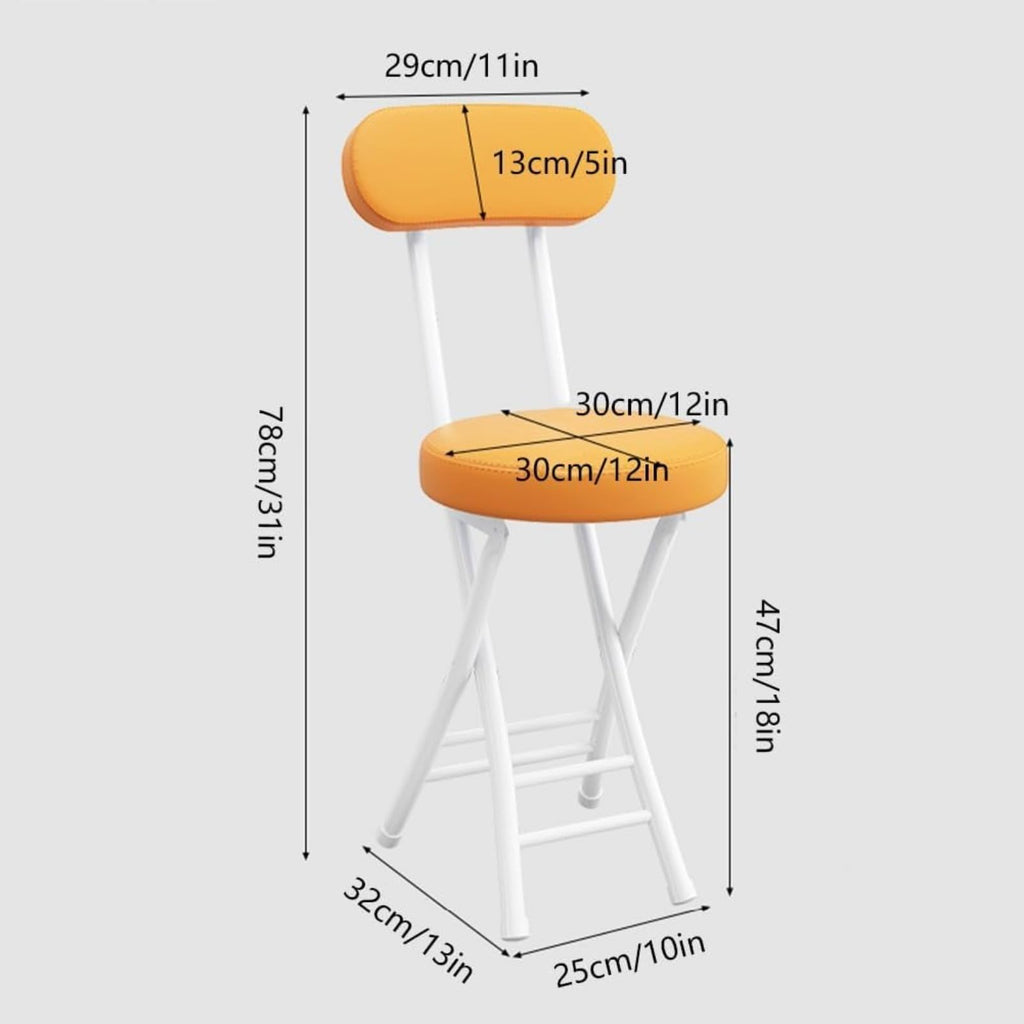Black Cushioned Folding Stool with Backrest Z1636