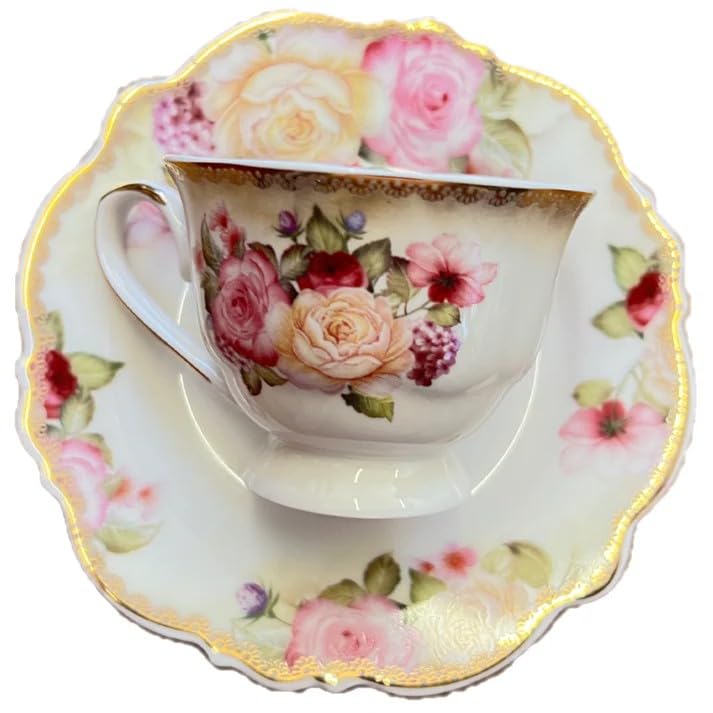 12 Piece Porcelain Tea Cup and Saucer Set A376103