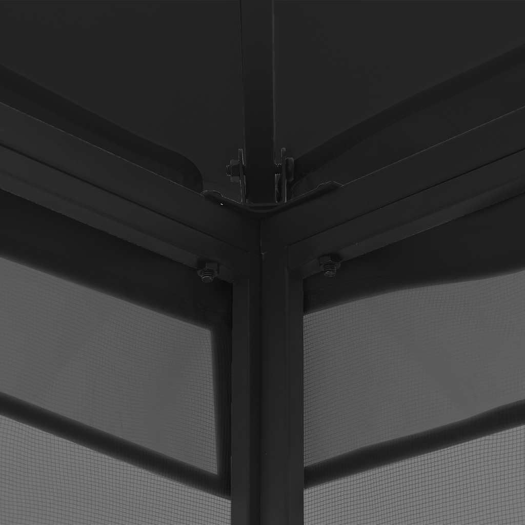 Gazebo with Nets 9.8x9.8x8.7 ft Anthracite Steel Frame Z131638