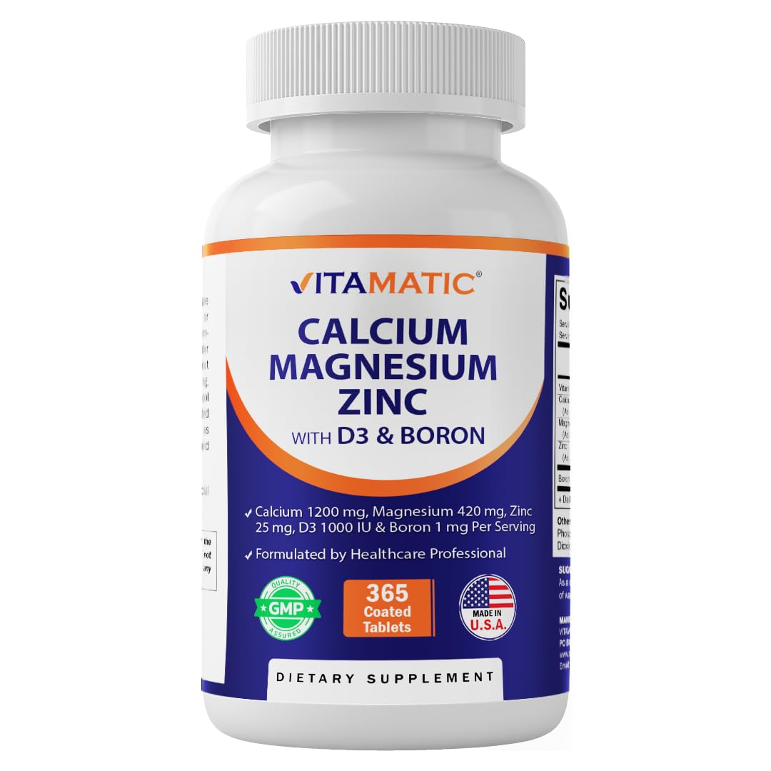 Calcium Magnesium Zinc D3 Boron 365 Coated Tablets Supplement R8738