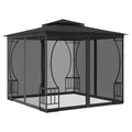 Gazebo with Nets 9.8x9.8x8.7 ft Anthracite Steel Frame Z131638
