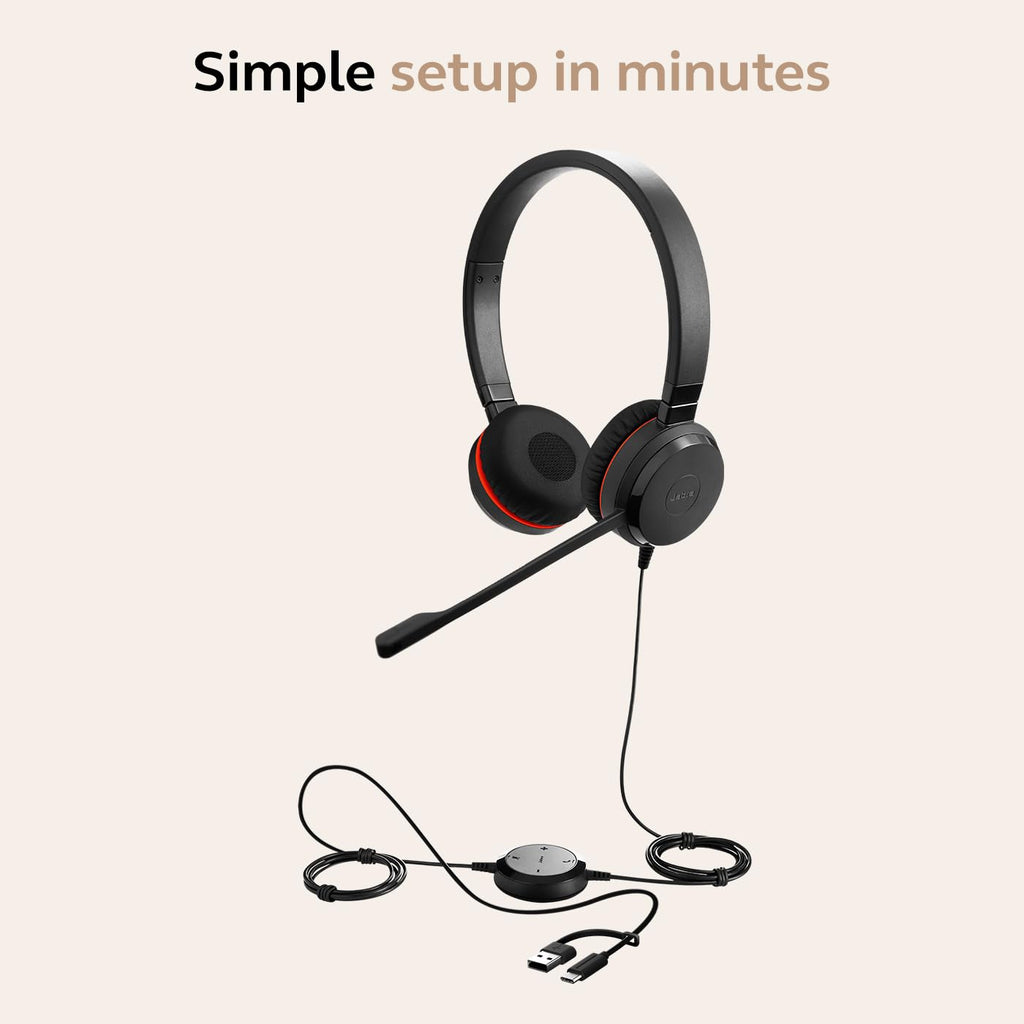 Wired Dual-Ear Headset with Mic, Black Z804