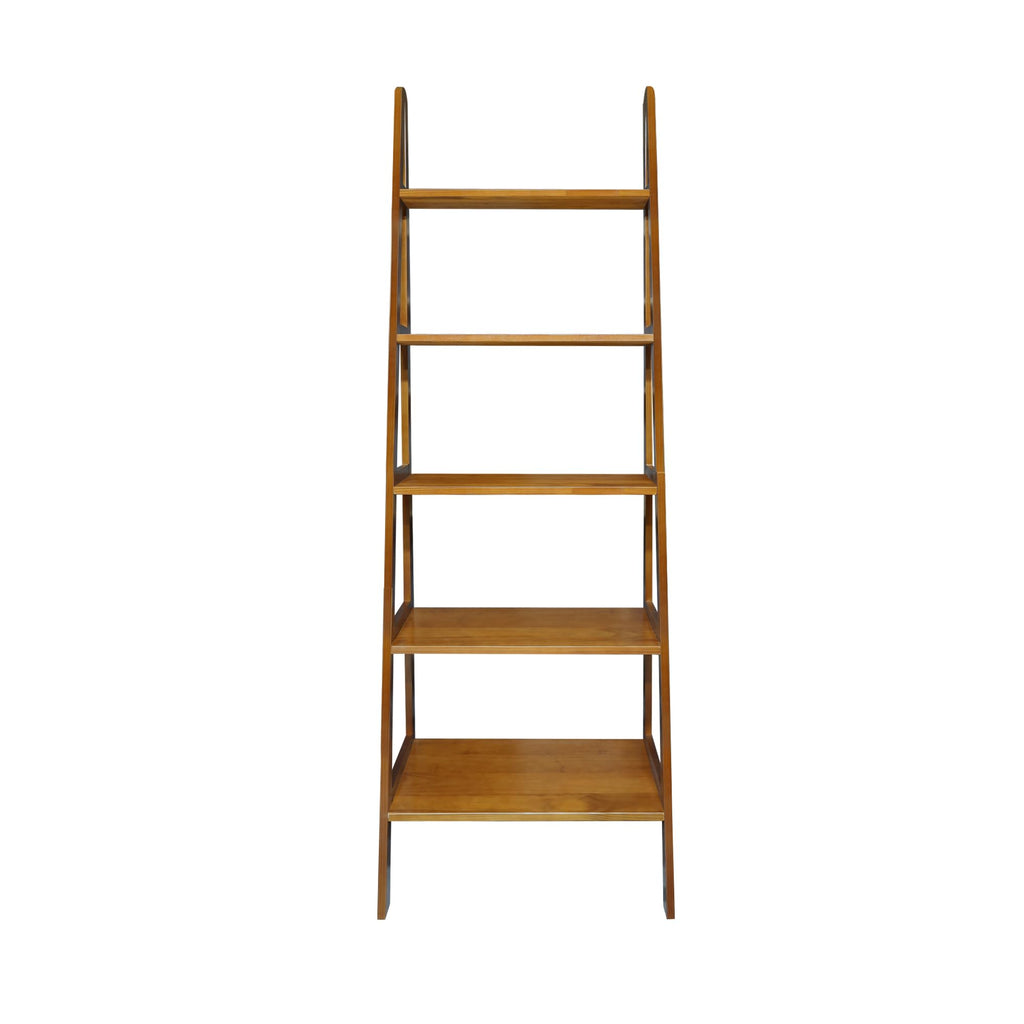 Solid Wood 5-Shelf Ladder Bookcase Q664960
