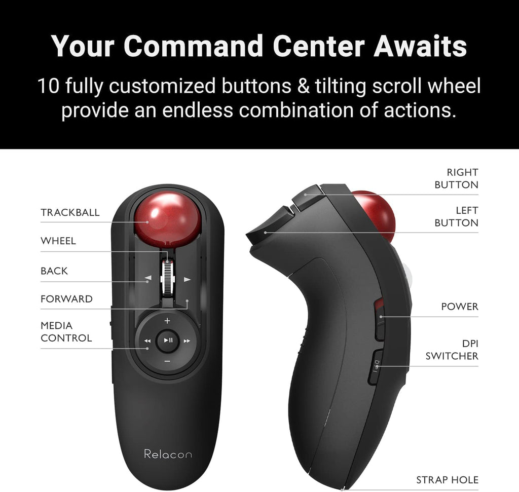 Wireless Handheld Trackball Mouse X77803
