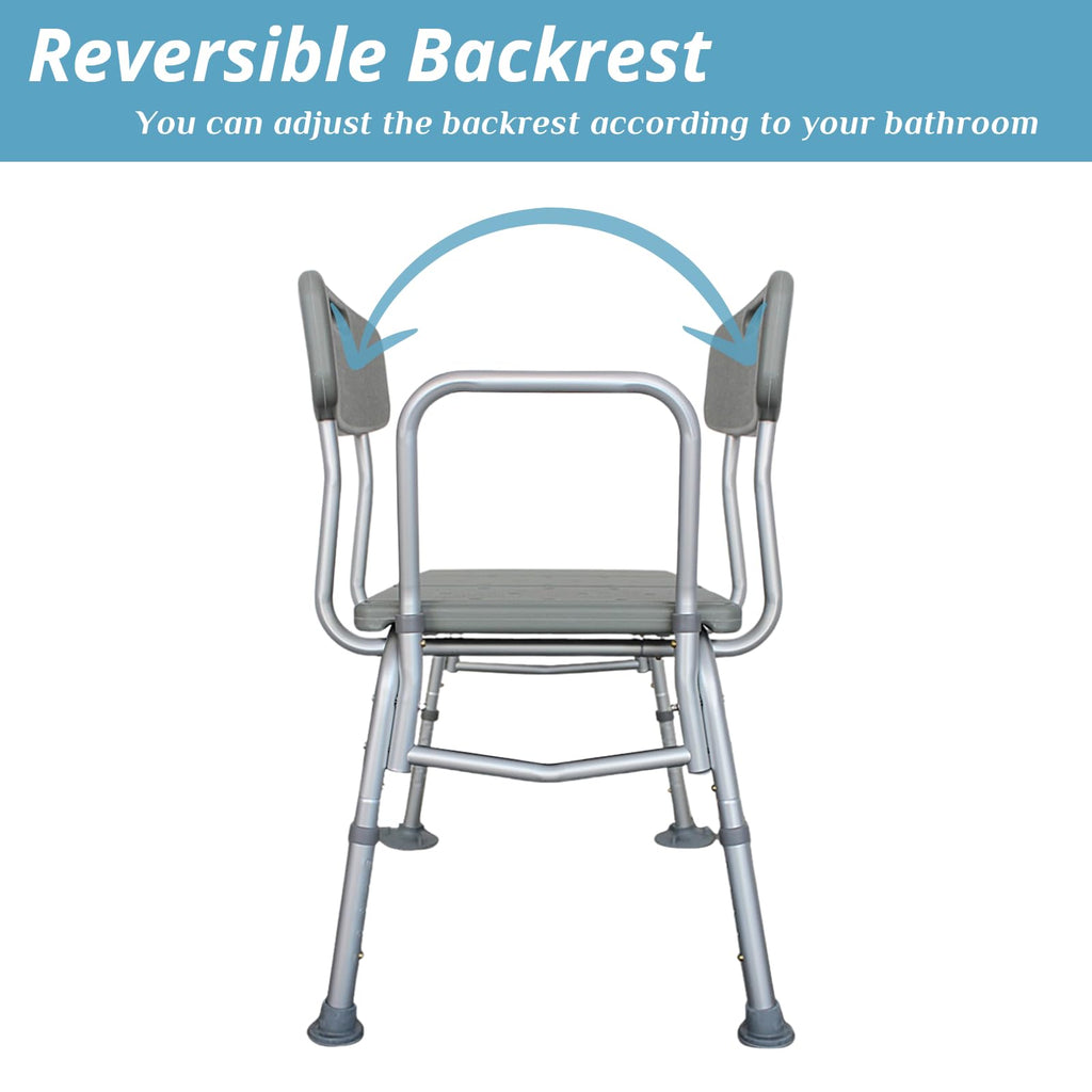 Tub Transfer Bench with Backrest and Armrest W9141