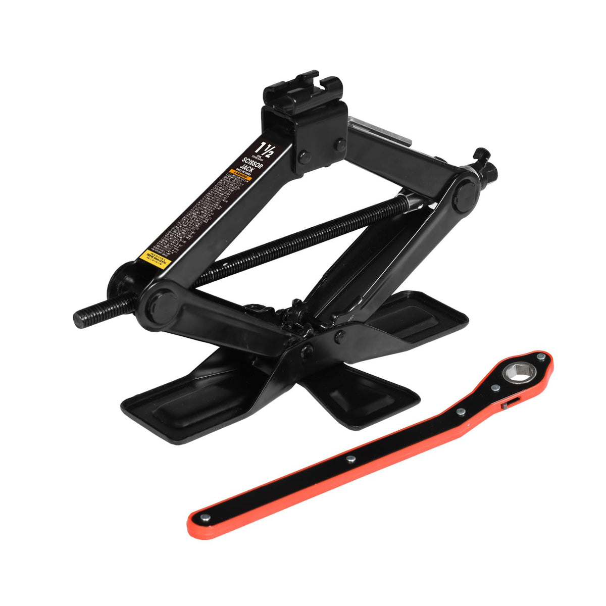 Steel 1.5 Ton Scissor Jack with Ratchet Wrench L549