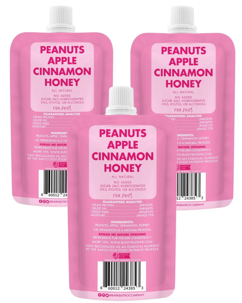 Peanut Butter for Dogs 3 Pack 4oz Squeeze Packs U183