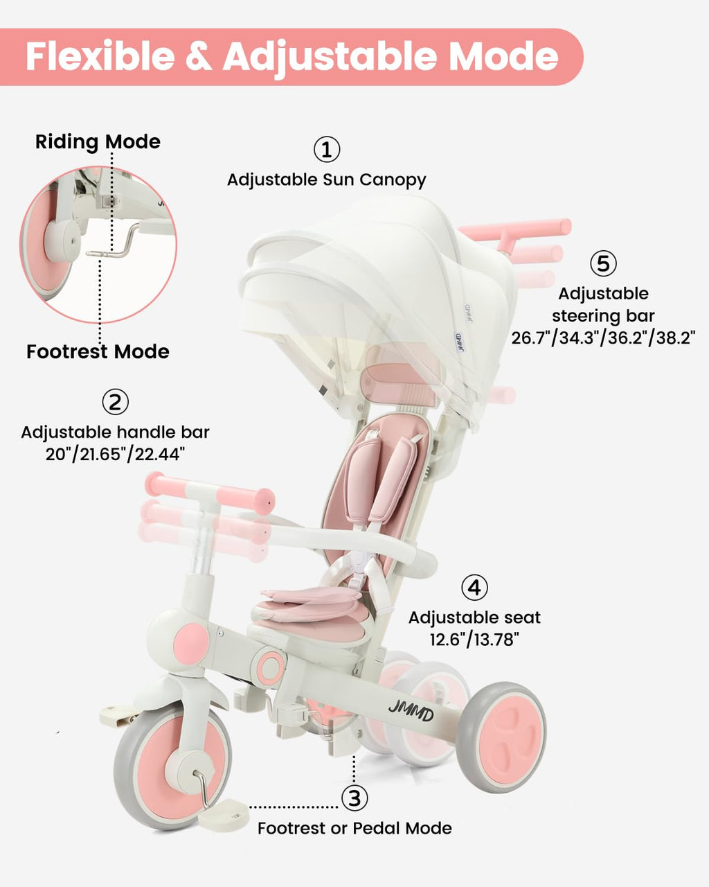 7-in-1 Foldable Toddler Tricycle R27866