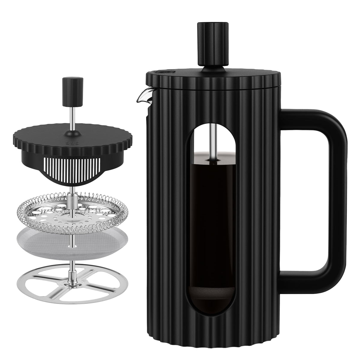 French Press Coffee Maker 12OZ Borosilicate Glass F216