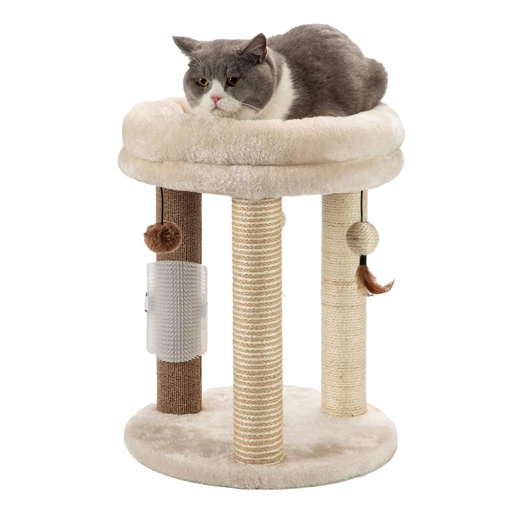 Small Cat Tree with Scratching Post and Soft Bed J6843