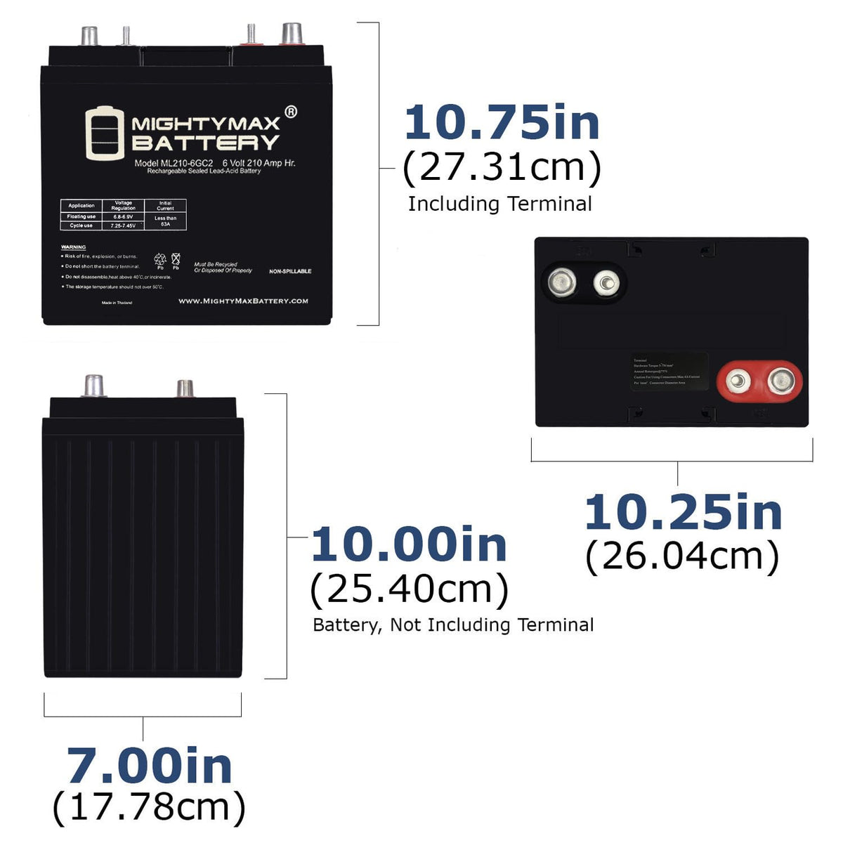 6V 210AH Deep Cycle AGM Battery 4 Pack O894701