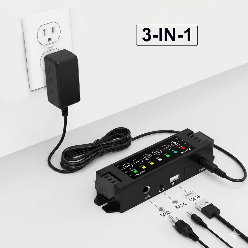 4-Channel Bluetooth Amplifier 200W with Power Supply I32801