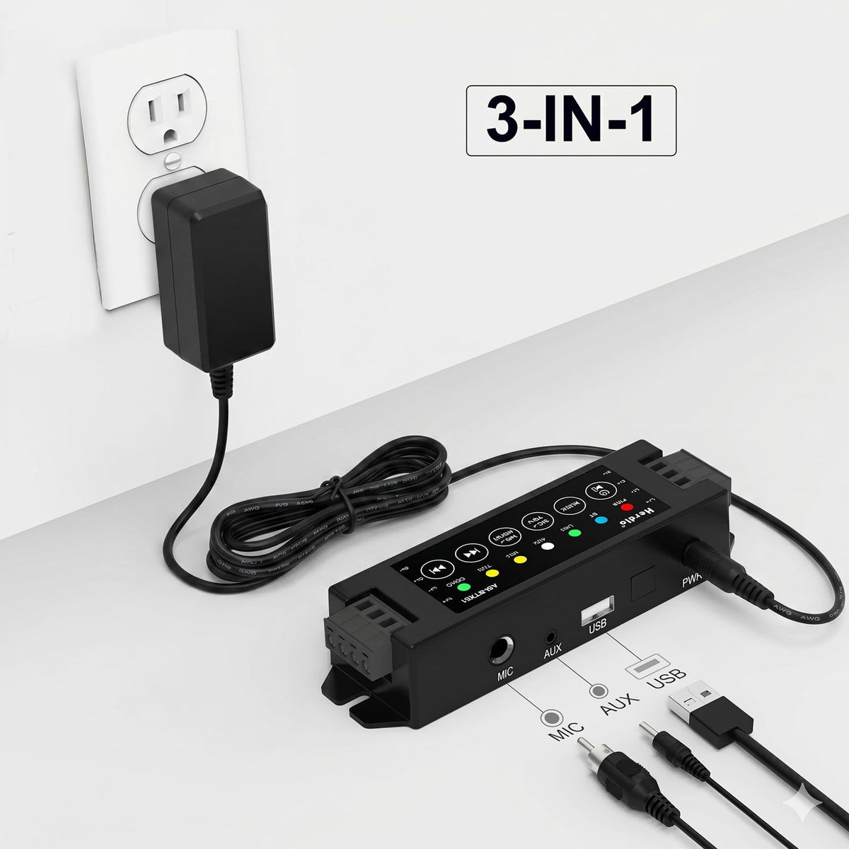 4-Channel Bluetooth Amplifier 200W with Power Supply I32801