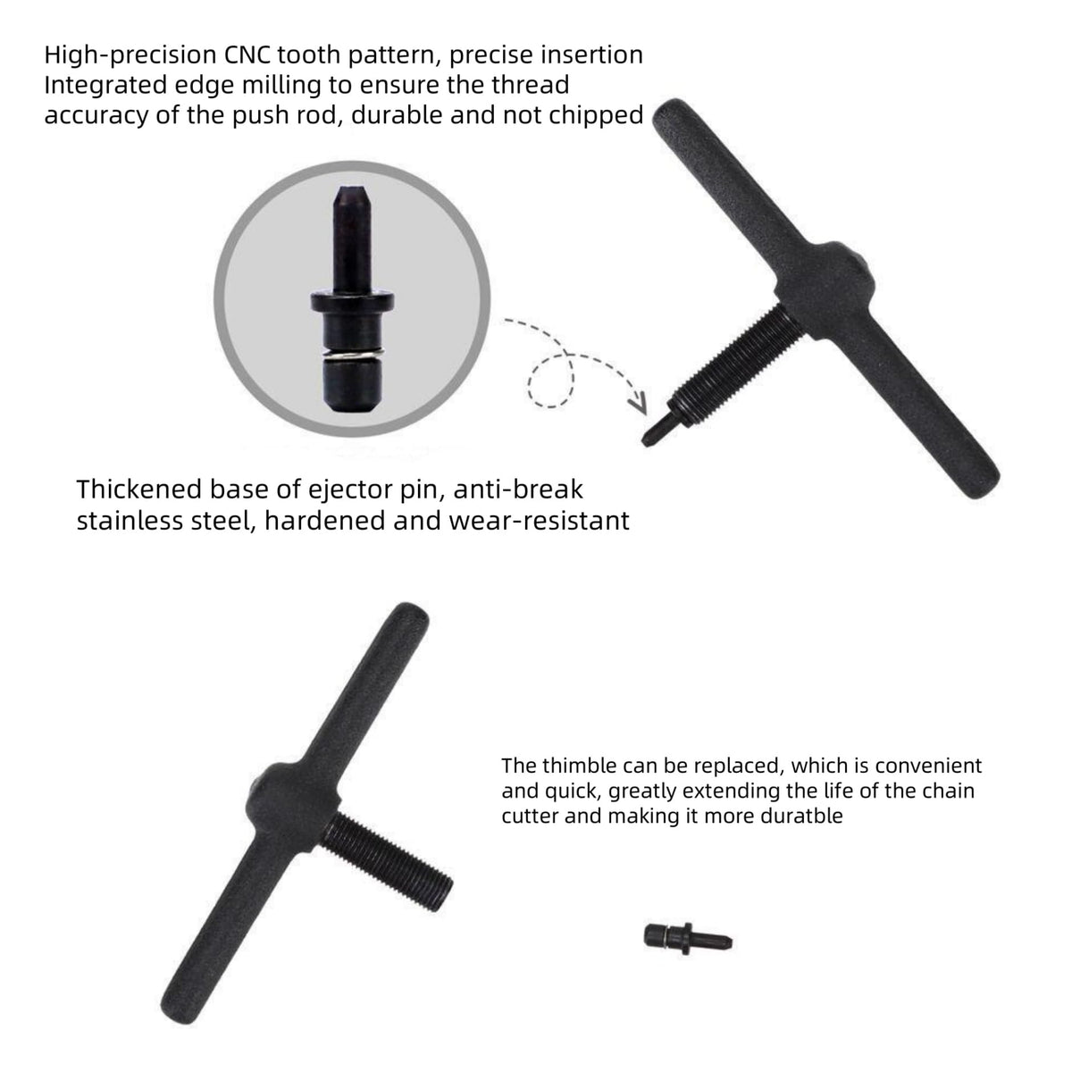 Bike Chain Tool, 1-13 Speed Chain Breaker with Spare Pins T581088