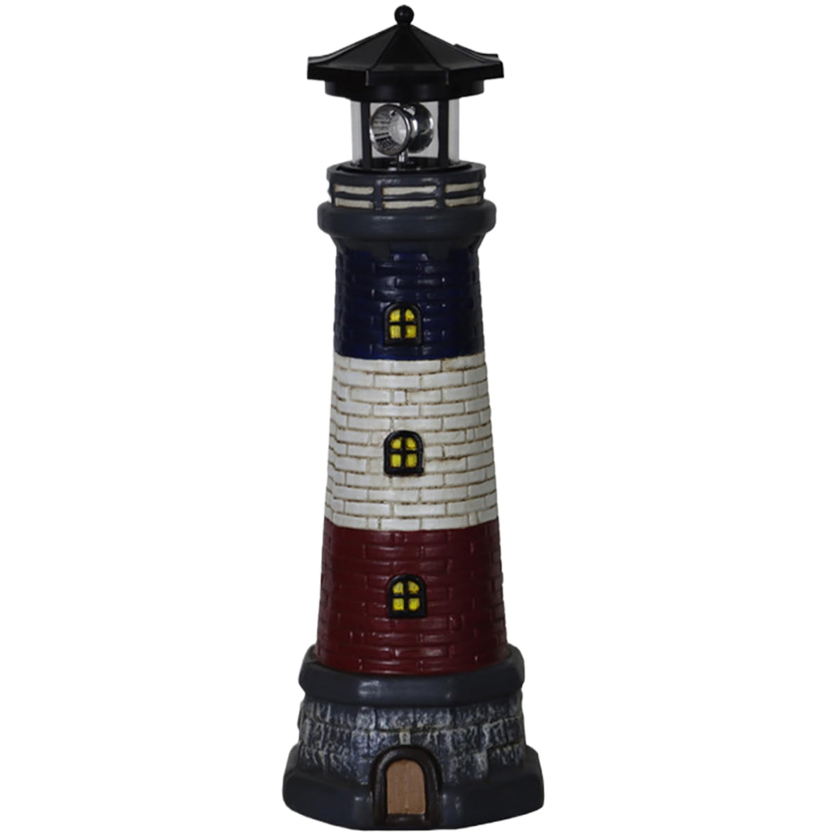 15" Tall Waterproof Resin Lighthouse Lamp with 360° Rotating LED G172724