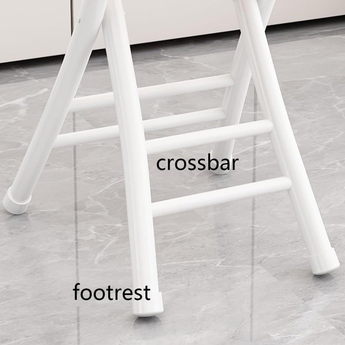 Black Cushioned Folding Stool with Backrest Z1636