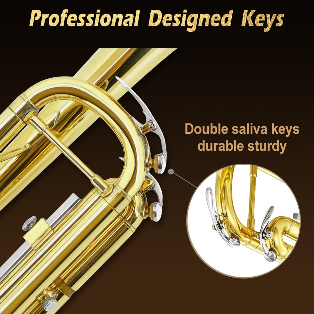 Bb Trumpet Standard Kit with Carrying Case 7C Mouthpiece Clean Cloth Gloves Brass Instrument Z477