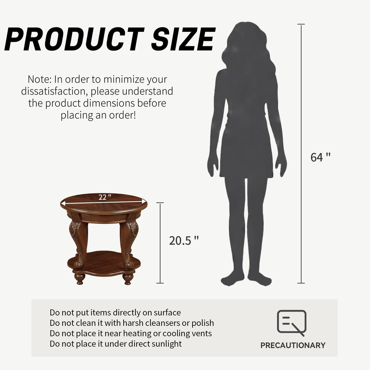 2 Tier Round Wood End Table F7662