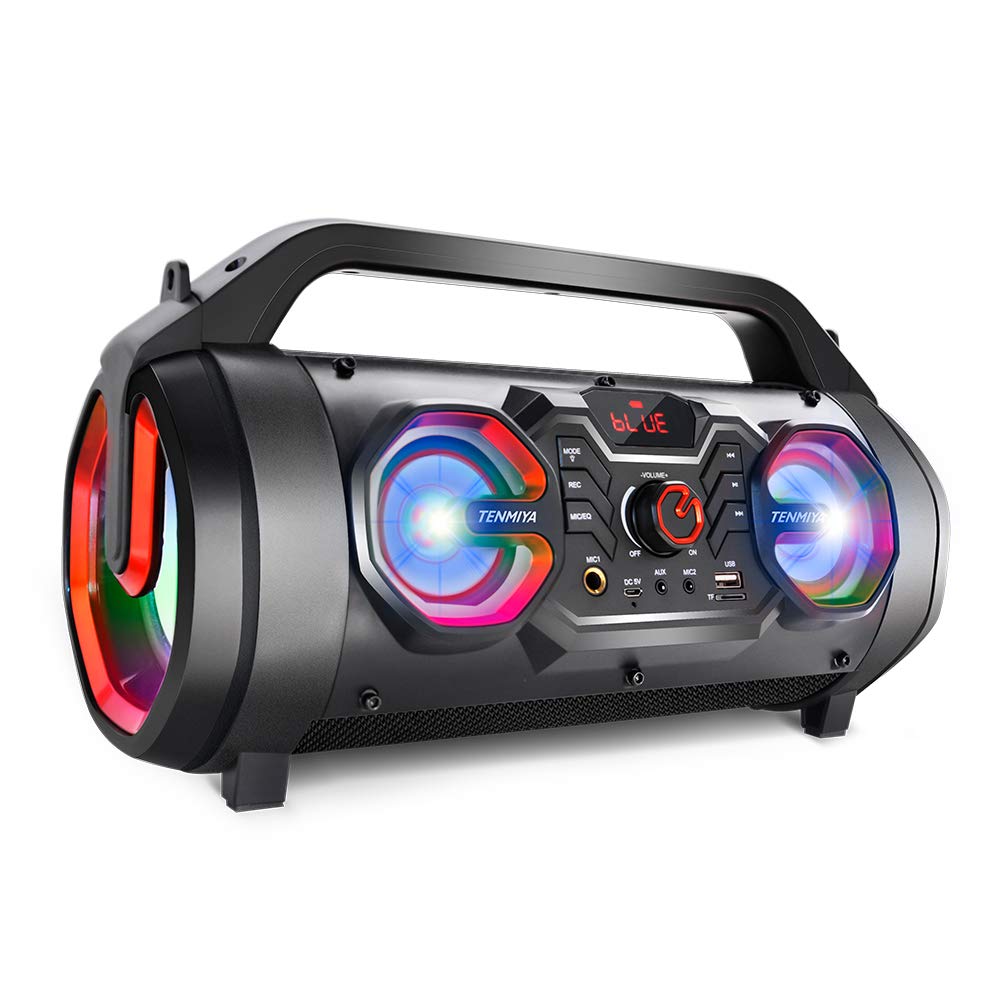 Portable Bluetooth Speaker with Subwoofer, FM Radio, RGB Lights, 30W F62754
