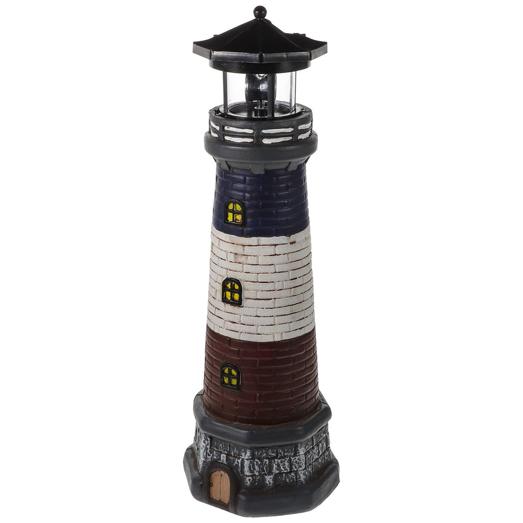 Solar Lighthouse Garden Lights Outdoor Waterproof Resin Statue Lamp L3943