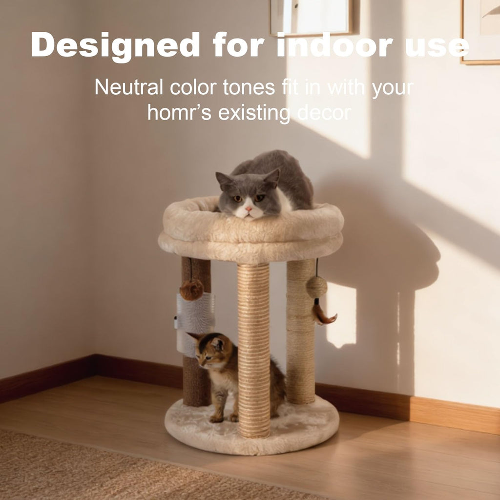 Small Cat Tree with Scratching Post and Soft Bed J6843