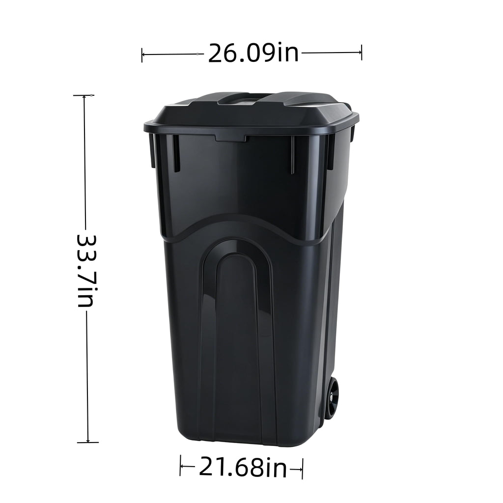 32 Gallon Wheeled Plastic Trash Can with Lid X92454