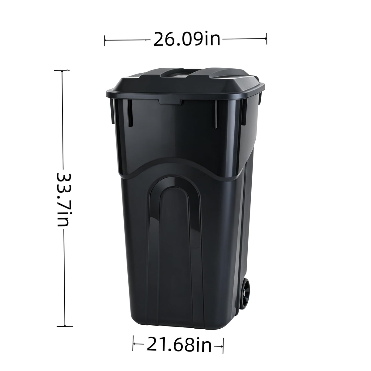 32 Gallon Wheeled Plastic Trash Can with Lid X92454