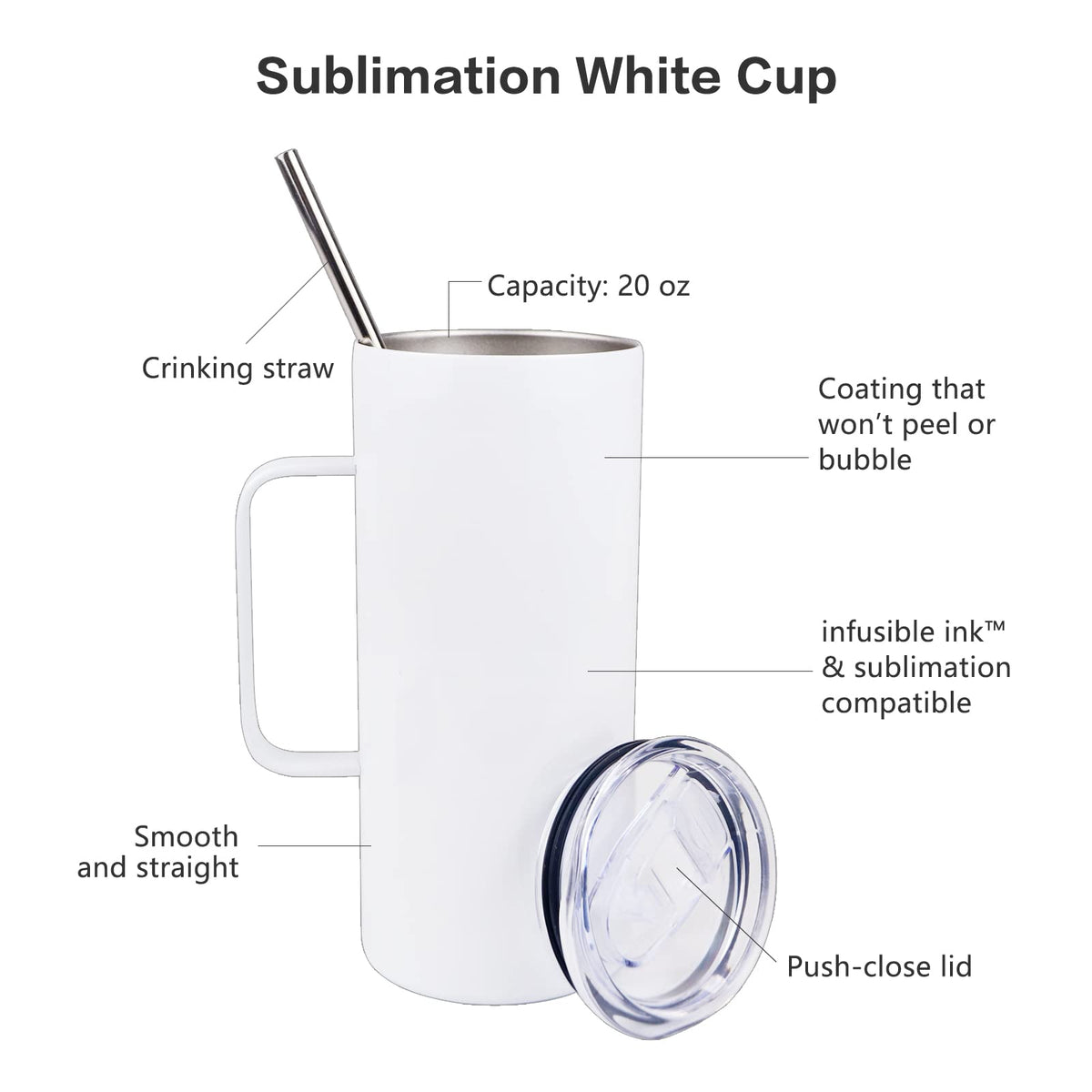 20oz Sublimation Skinny Tumbler with Handle & Coffee Mug X404956