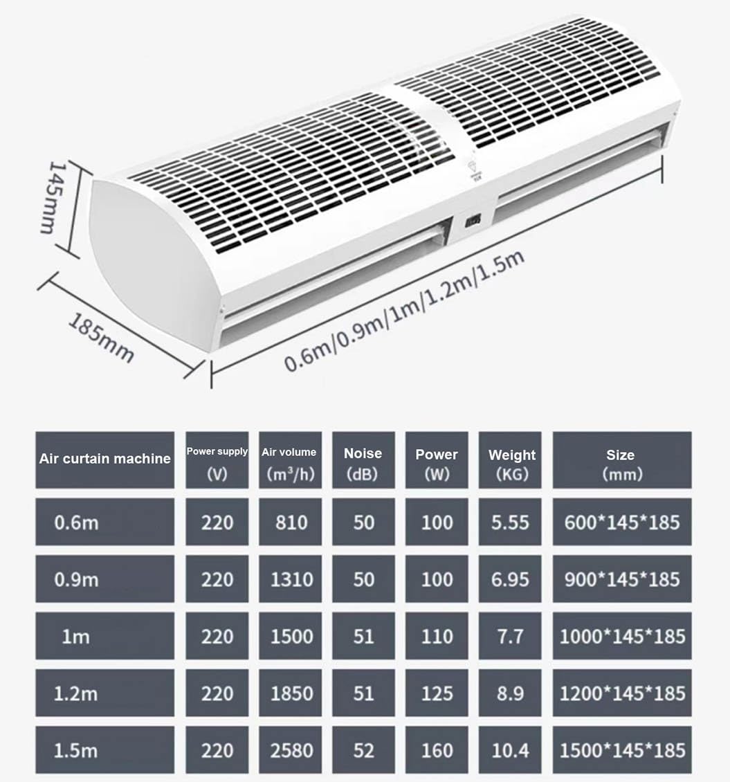 Over Door Air Curtain Fan with Remote Control 60cm M875
