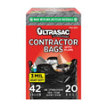 42 Gallon 20 Pack Black Heavy Duty Contractor Bags F25652