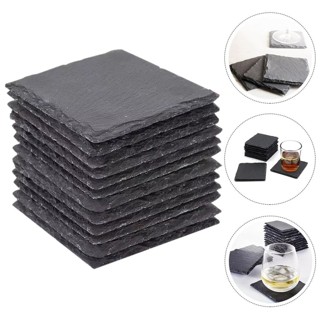 Natural Stone Drink Coasters 12 Pcs Square K165527