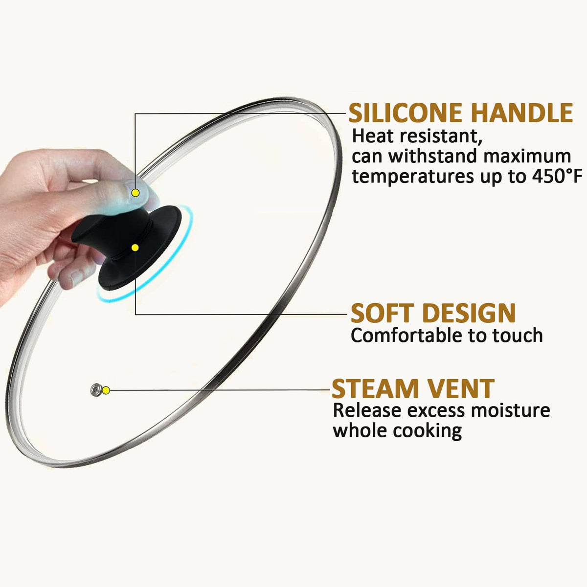 Tempered Glass Lid with Heat Resistant Handle 10.25 In C745167