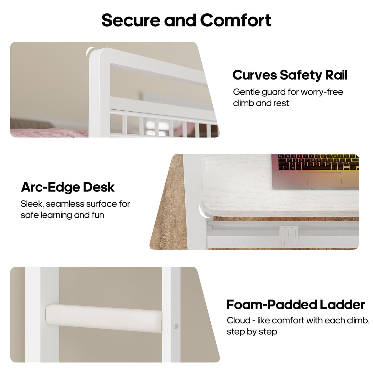 Twin Over Twin Bunk Beds with Desk D1368