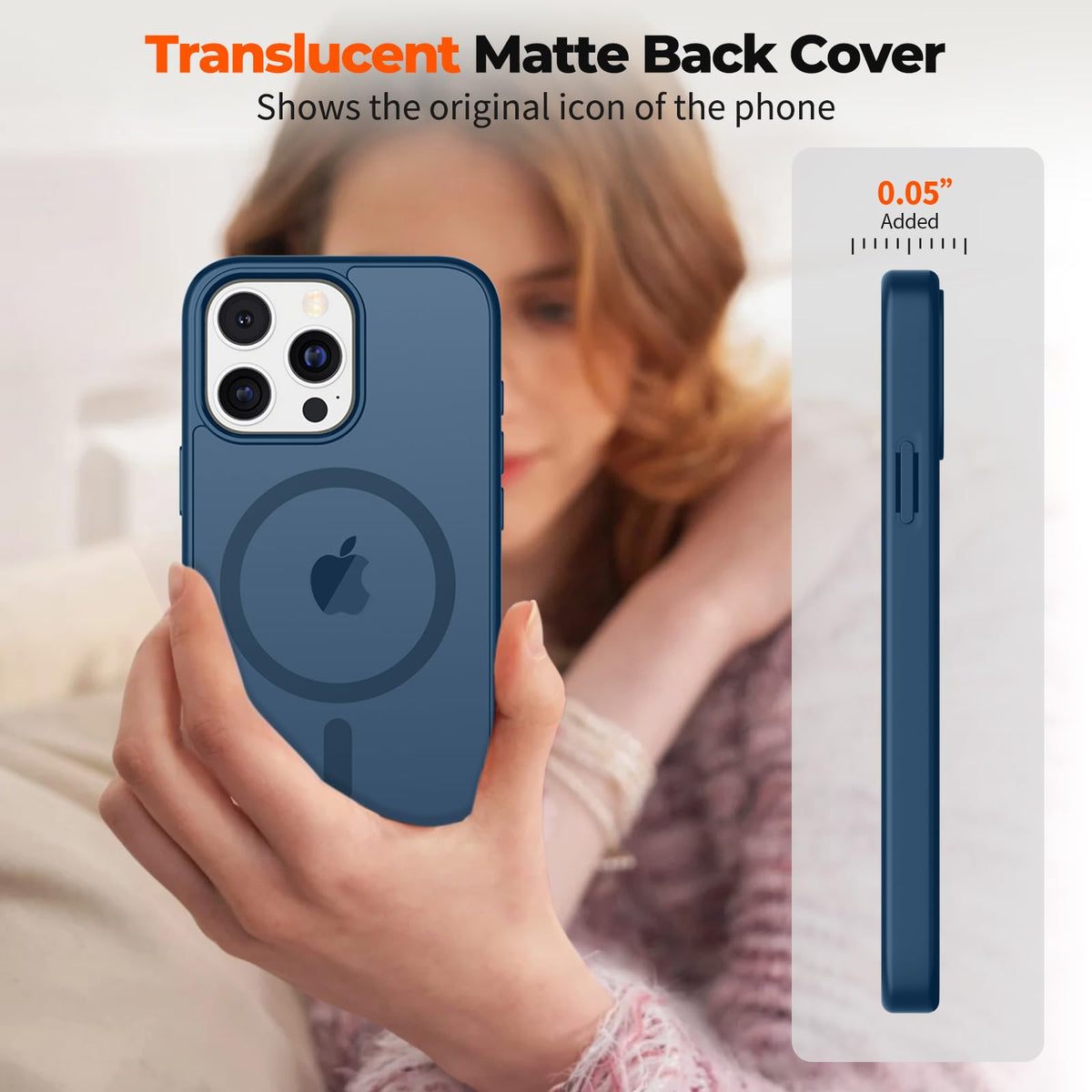 Magnetic iPhone 13 Pro Max Case Dark Blue B750