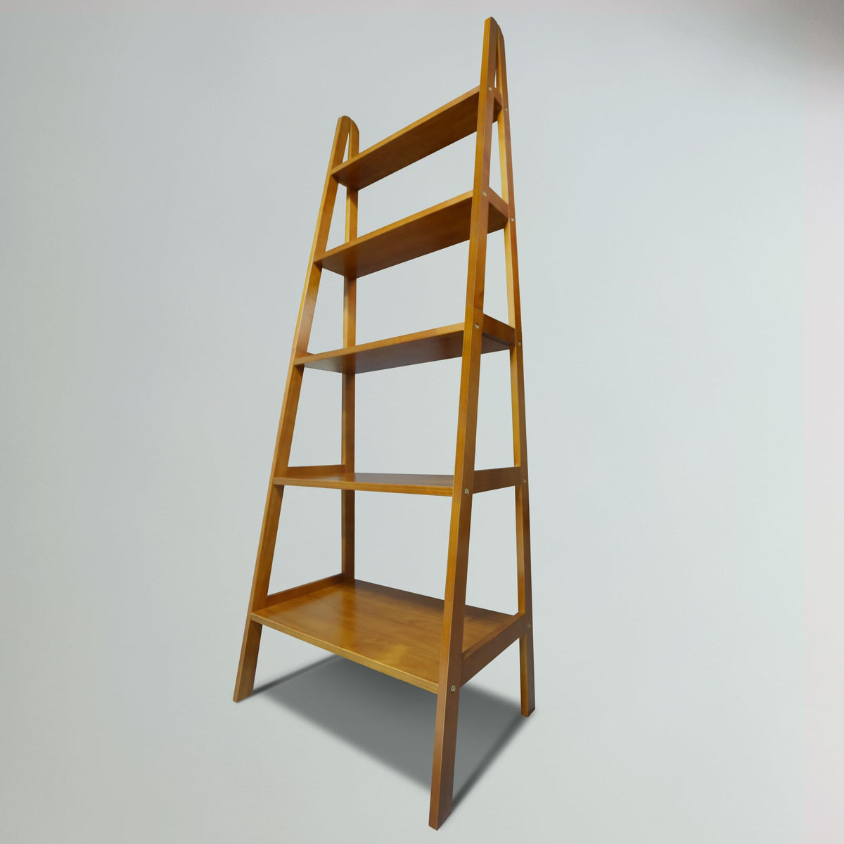 Solid Wood 5-Shelf Ladder Bookcase Q664960