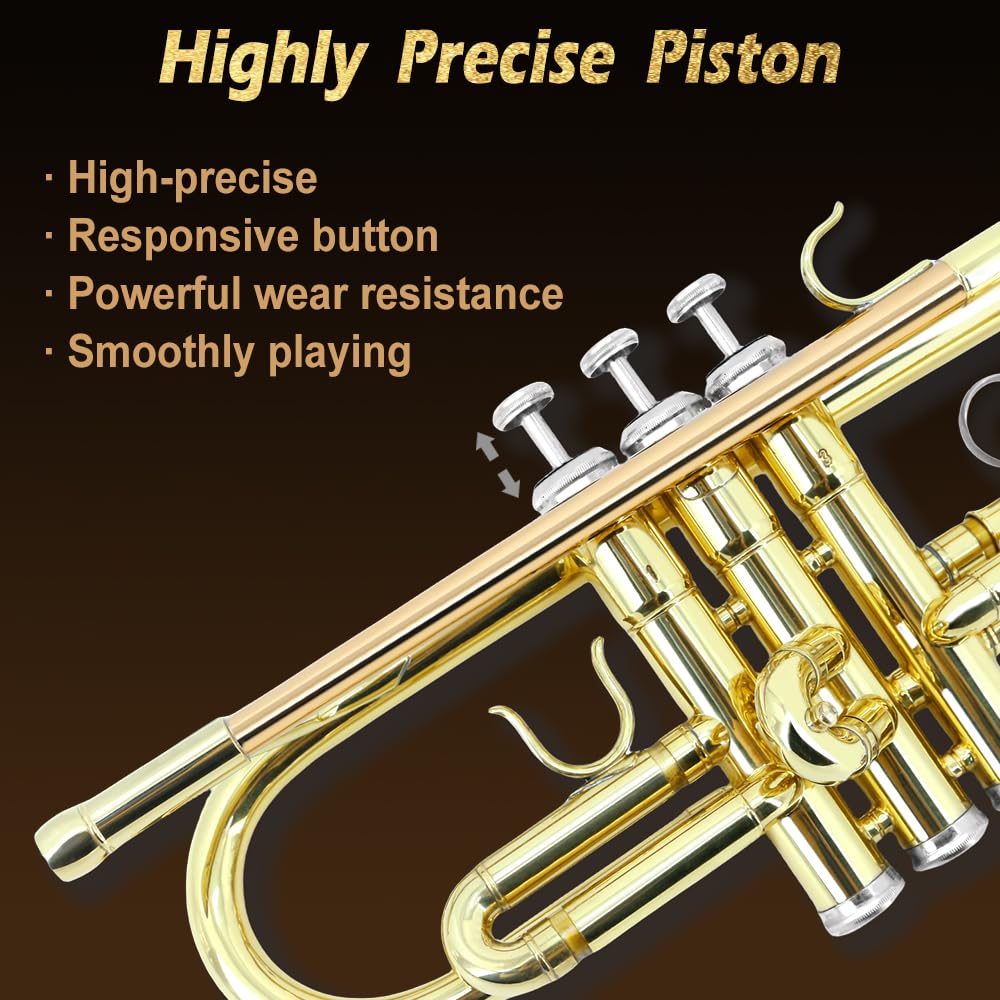 Bb Trumpet Standard Kit with Carrying Case 7C Mouthpiece Clean Cloth Gloves Brass Instrument Z477