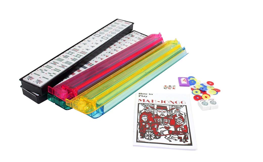 166 White Engraved Tiles Mahjong Set with Soft Bag N70909