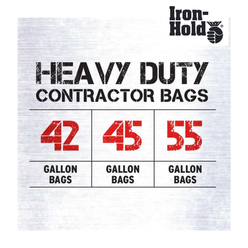 42 Gallon 20 Bags Black Heavy Duty Trash Bags Z603