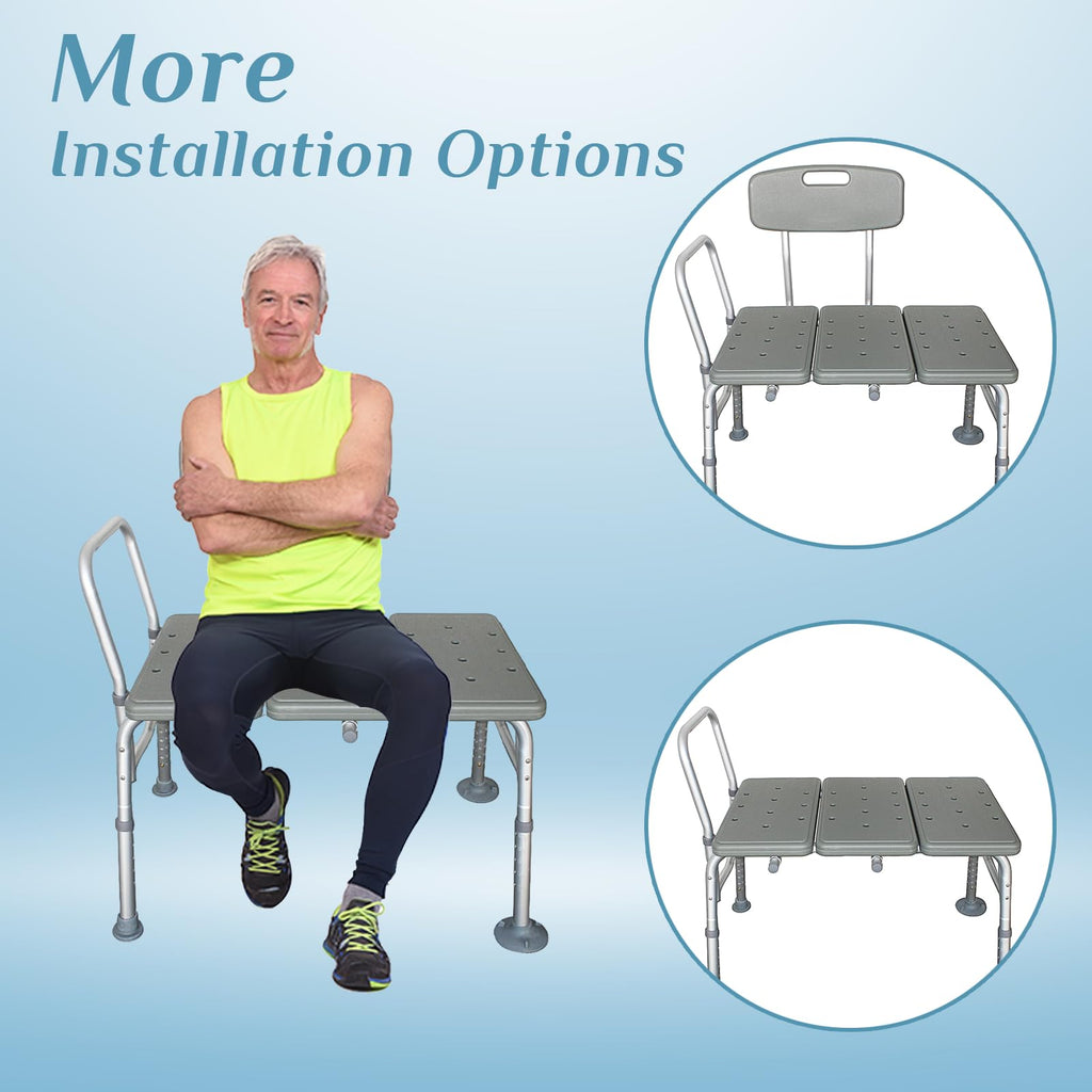 Tub Transfer Bench with Backrest and Armrest W9141