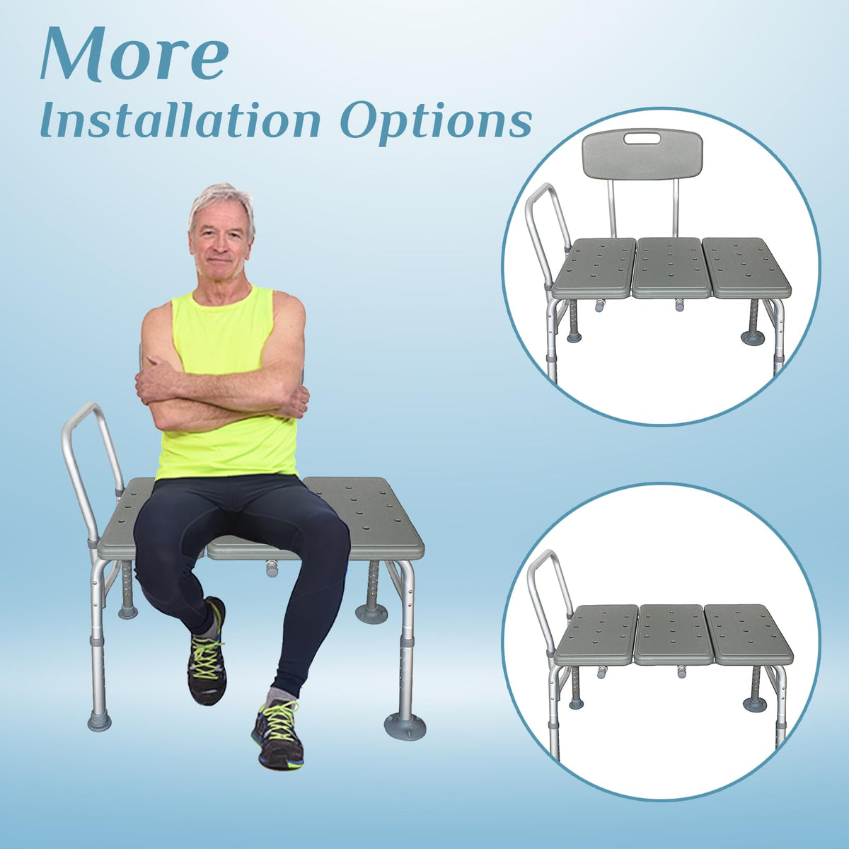 Tub Transfer Bench with Backrest and Armrest W9141