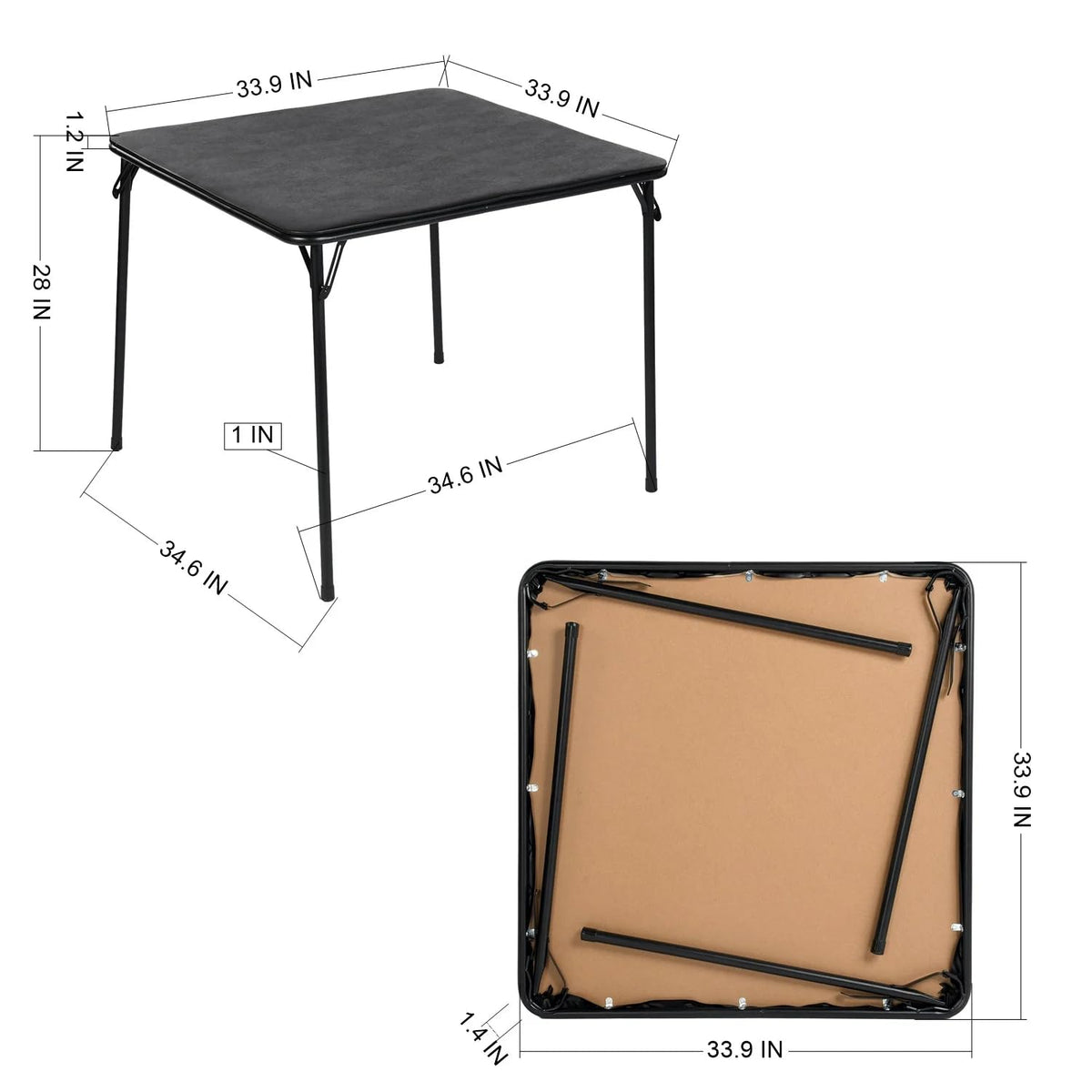 Black Folding Card Table M275