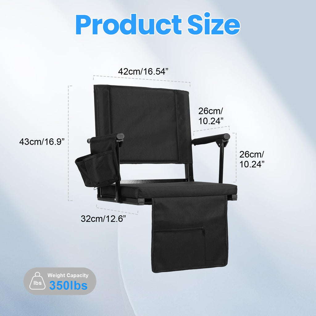 2 Pcs Folding Stadium Seat with Cup Holder F221