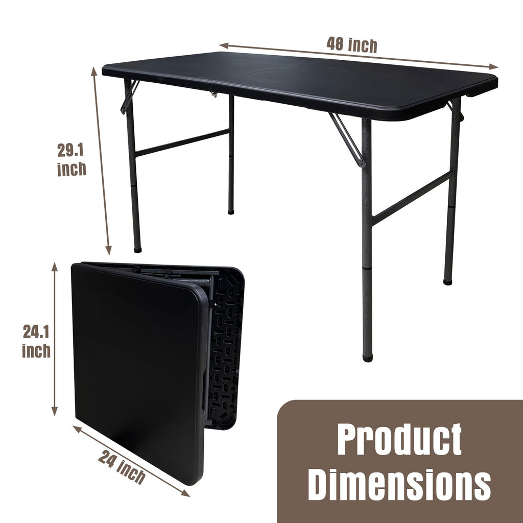 4 Foot Heavy Duty Fold-in-Half Folding Table with Handle E5813