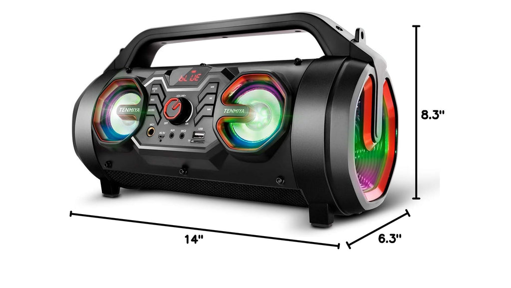 Portable Bluetooth Speaker with Subwoofer, FM Radio, RGB Lights, 30W F62754