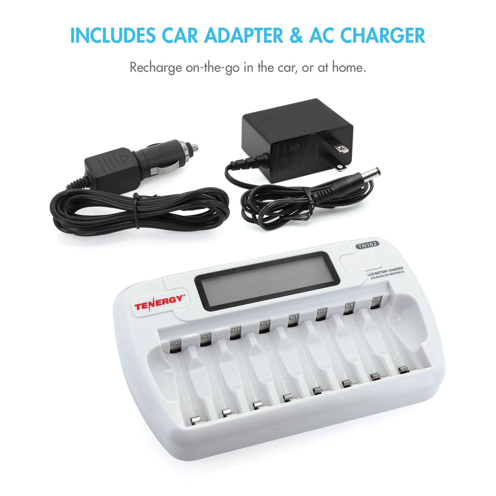 8-Bay Smart LCD Battery Charger for AA/AAA NiMH/NiCd Batteries F612
